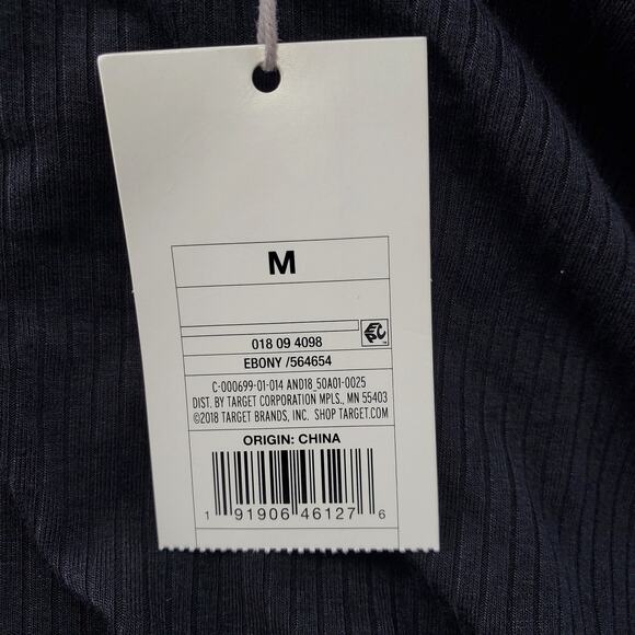 A New Day 3/4 Sleeve Ribbed Midi Bodycon Dress Black Womens Size Medium New - Picture 6 of 6